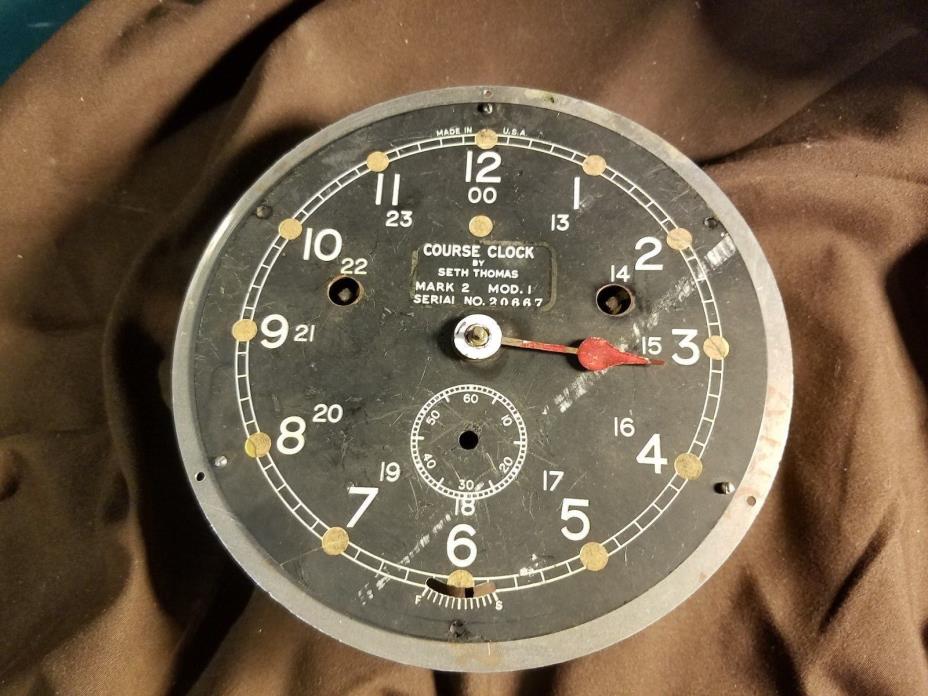 Rare WWII Seth Thomas Course Zig Zag sub avoidance U. S. Navy Ships Clock- 6 in