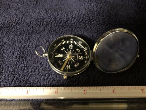 Silver Finish  Pocket Compass - Vintage Mini