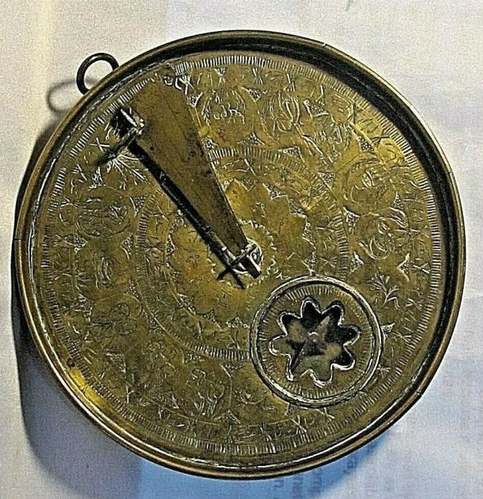 Antique Persian Bedouin Islamic Astrolabe Sundial Compass Circa Early 1700s