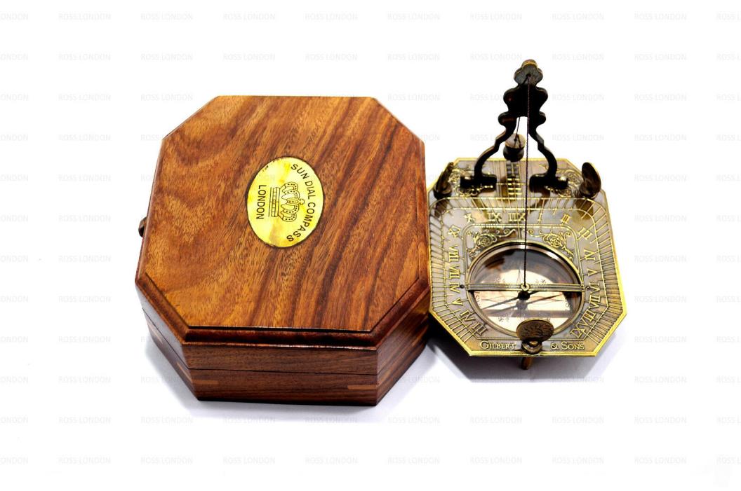 ROSS LONDON Sundial PENDULUM Compass Antique Home Decor Nautical Brass Gift