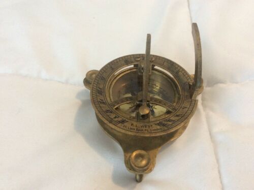 Antique Brass  Sundial Maritime  Compass Table Top Compass Desk FL West London