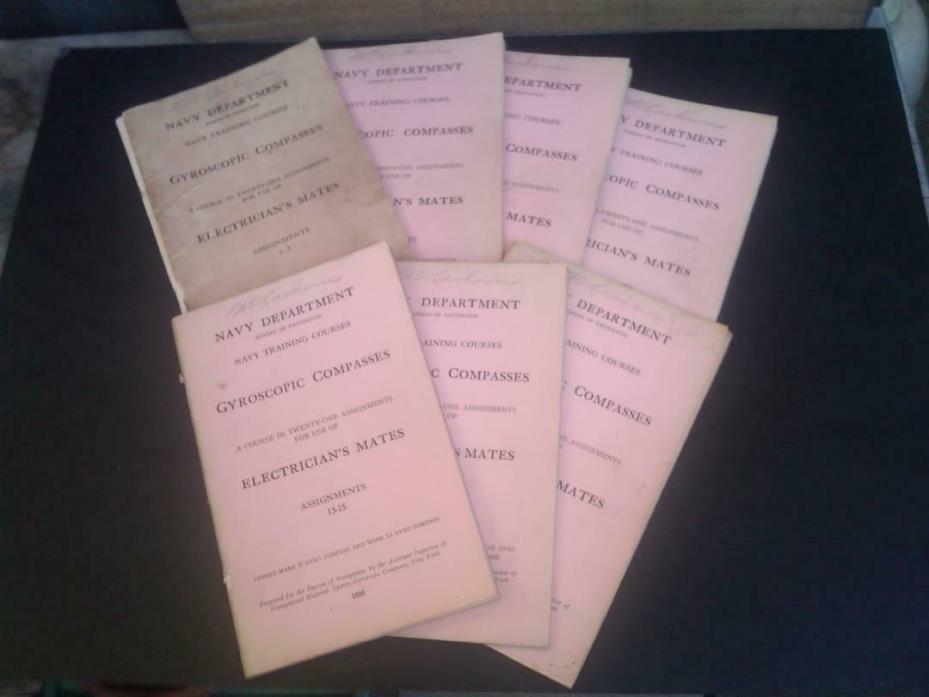 1926 USN Gyro Compass Training Course Booklets