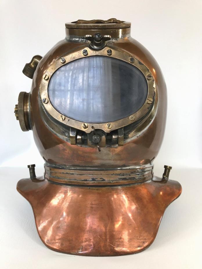 Antique Maritime Siebe Gorman Diving Helmet Mine Clearance Re-breather Nautical