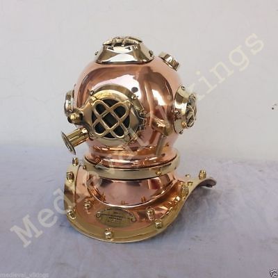 Vintage US Navy Mini Diving Divers Helmet Brass Copper Navy Mark V Gift Decor