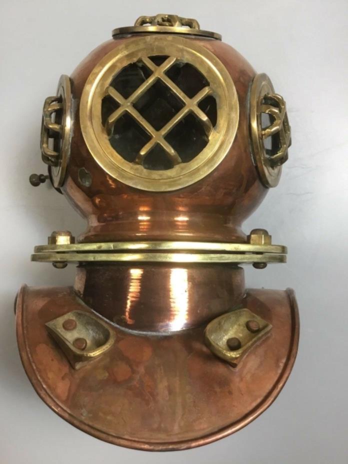 Copper Brass Solid Antique reproduction Divers Diving Helme decor .