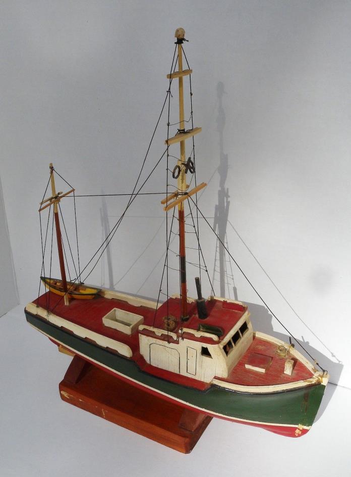 Vintage Folk Art Fishing Boat