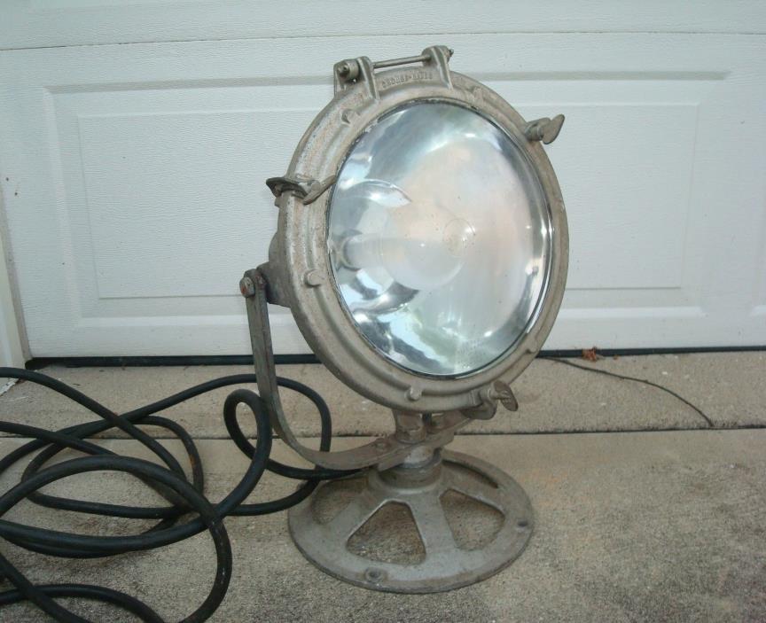 Antique Vintage Navy Maritime Industrial Crouse Hinds Spotlight Search Light