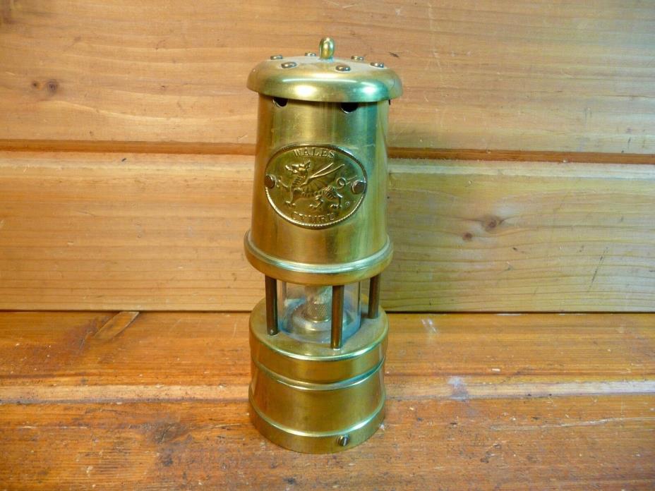 Vintage Phoenix Supply Brass Ship's Lantern Miner's Lamp Wales Cymru & Music Box