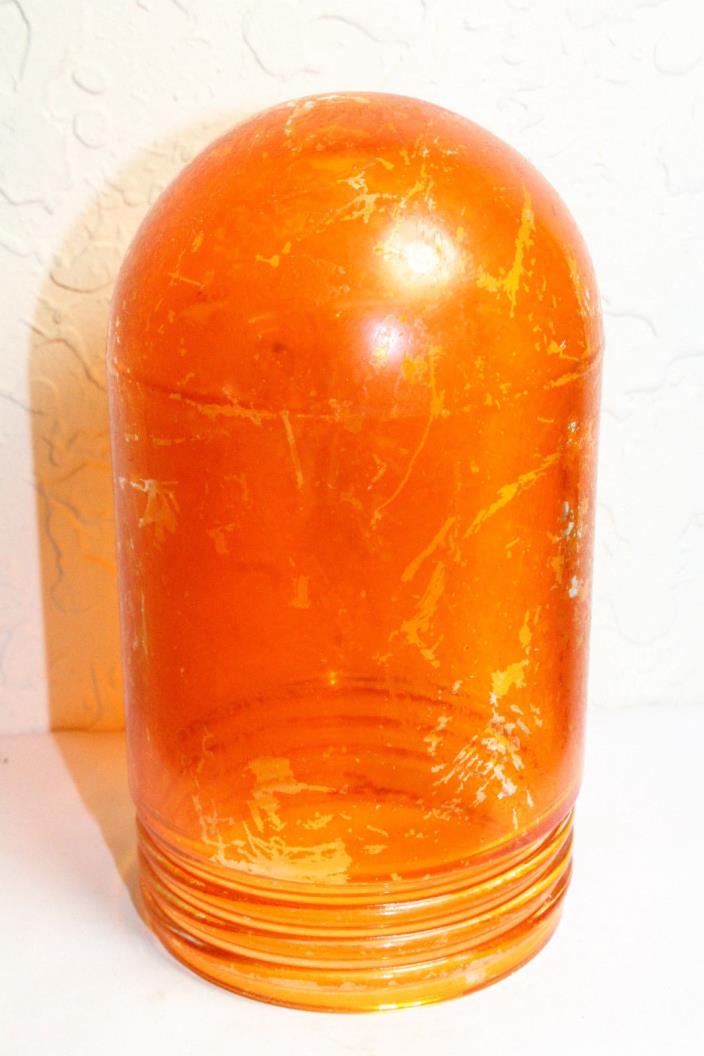 Amber Orange Painted Glass Globe Nautical Ship Police Fire Industrial P C Co