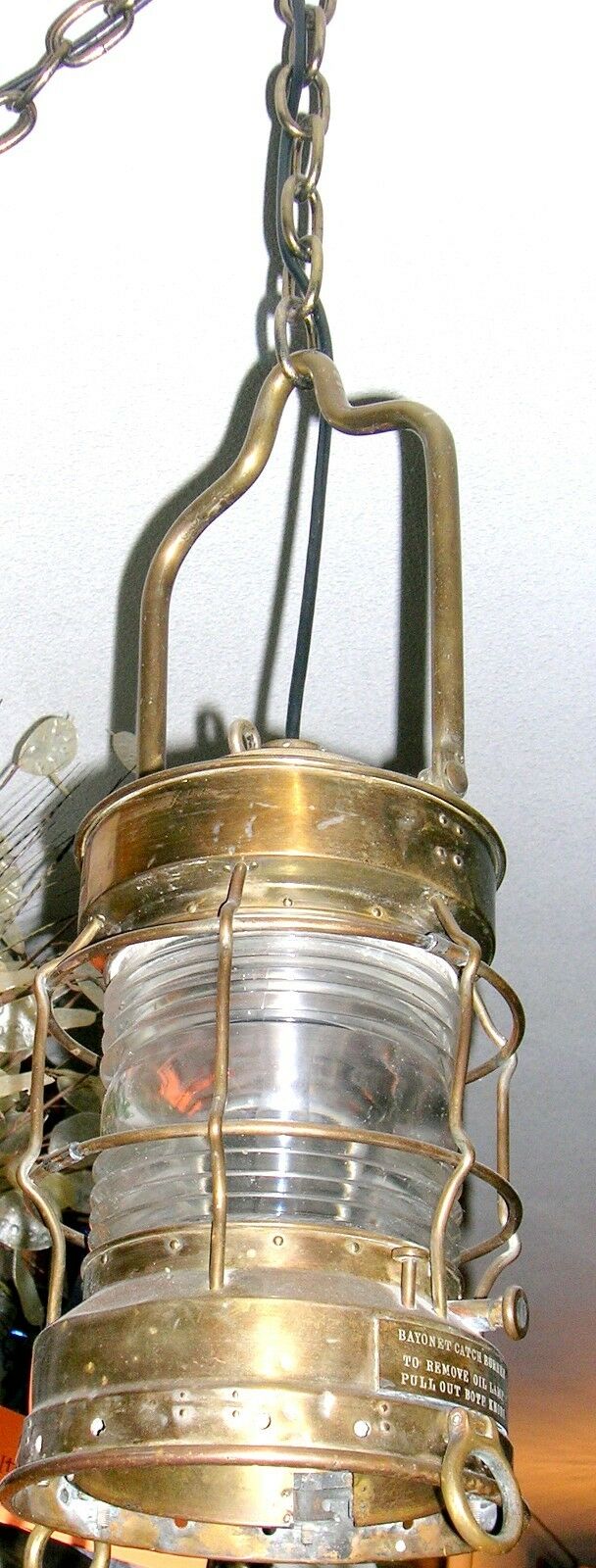 Antique Nautical Bayonet Catch Burner Brass Lamp 22