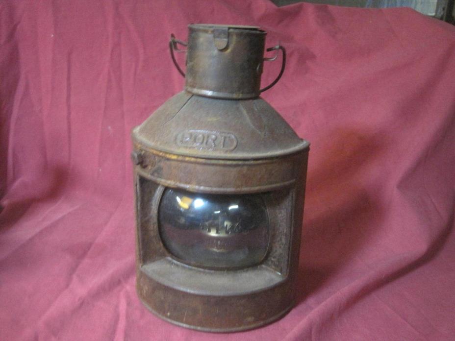 Vintage Nautical Oil Lamp Lantern PORT - 9