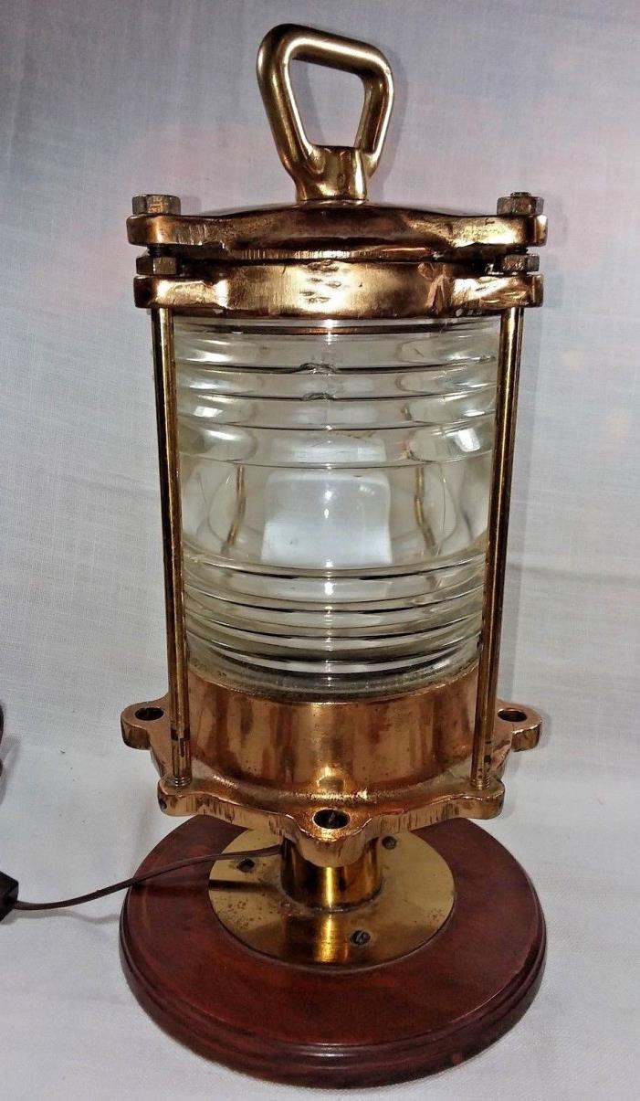 Bronze Antique NAUTICAL Marine Stern Anchor Light Lamp Clear Ship Navigation FR