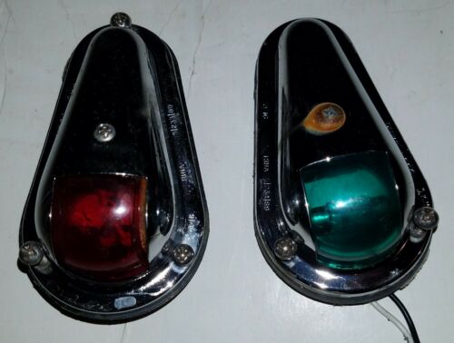 Perko 955 Chrome Port & Starboard Side Marker Running Navigation Lights 1 mile