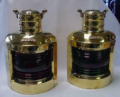 Brass Port & Starboard Lantern Set  - Oil  