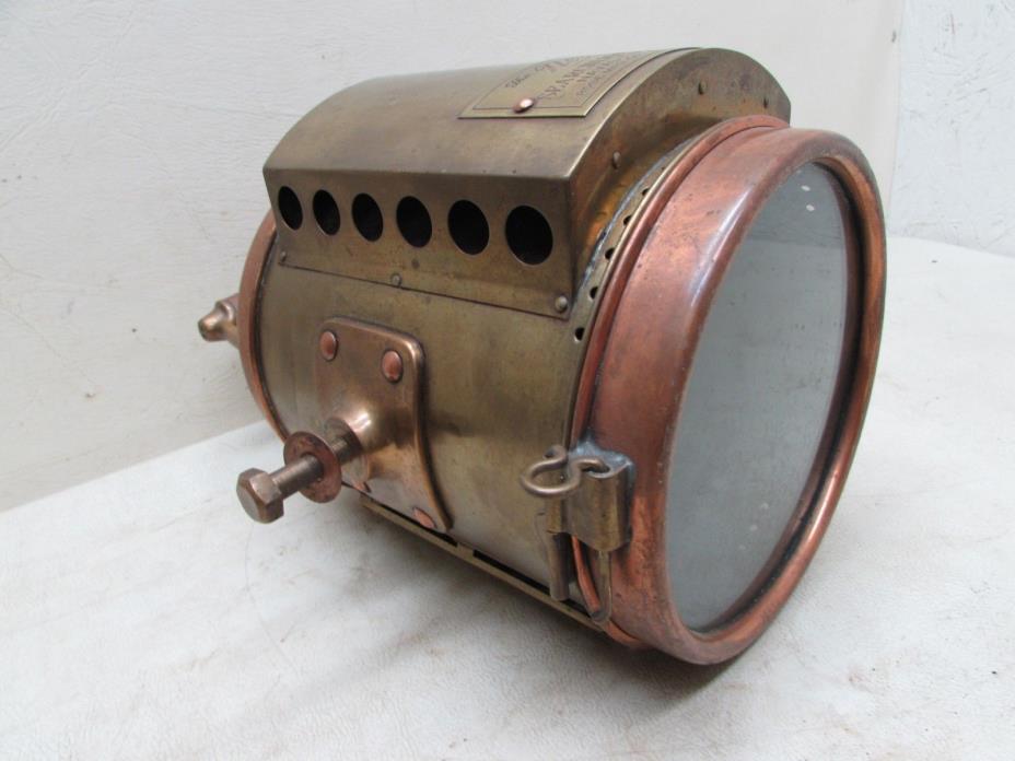Antique Naval Ship Brass Copper Neverout Searchlight Projector Model 66 Carbide