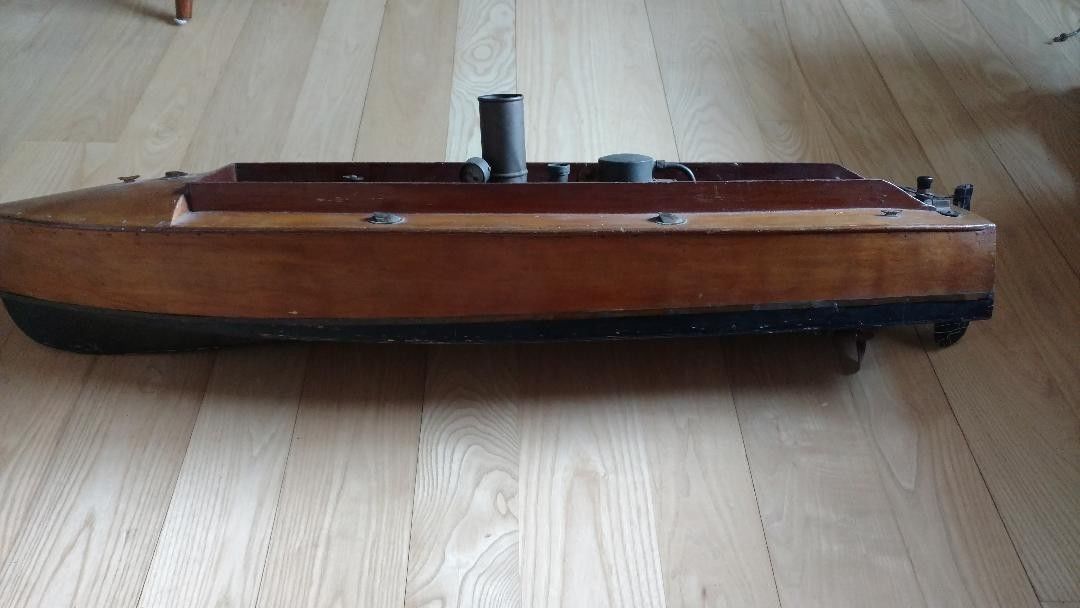 Rare Original H. E. Boucher Tether Steam Boat