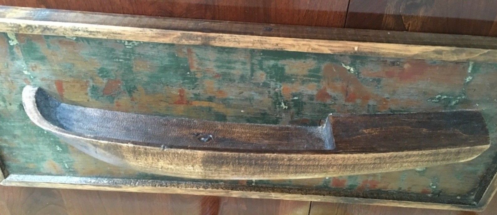 Vintage Antique Handmade Wooden Boat Half Hull Wall Plaque