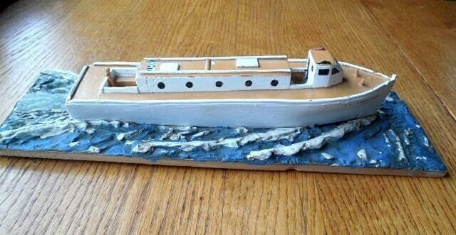 Folky PICKET BOAT MODEL US Coast Guard Rum Runner Chaser Prohibition Hand Made