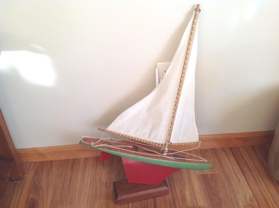 Vintage Tillicum Wood Sailboat Pond Boat