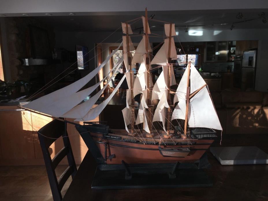 Clipper Ship, Antique model ship of  