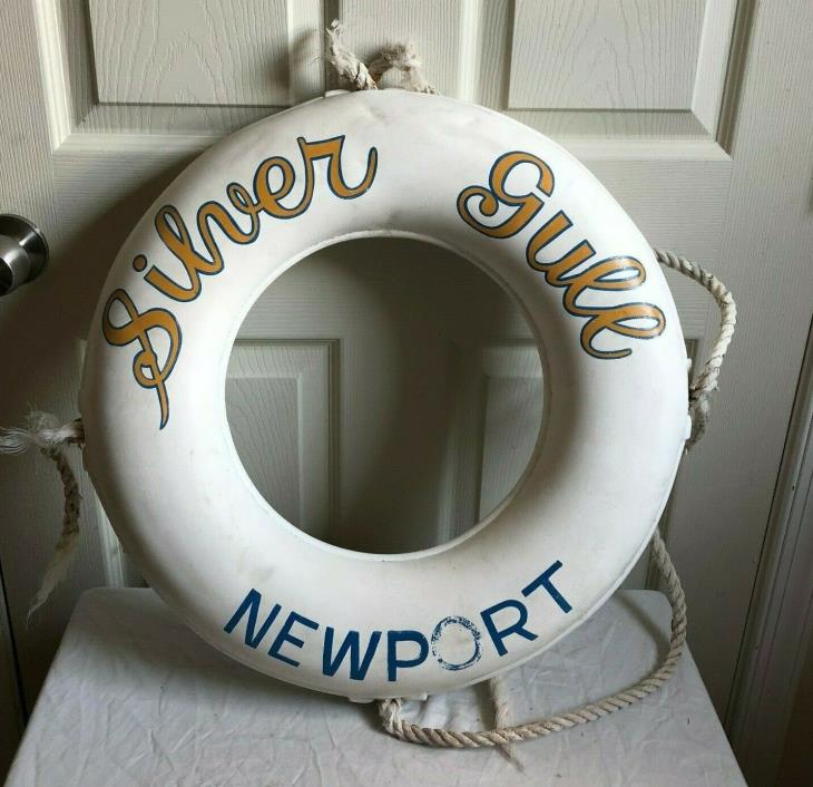 Vintage 1979 Boat Life Preserver Ring Silver Gull Newport Rhode Island Buoy