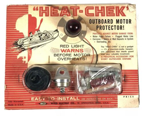 Antique Heat-Check NOS Outboard Boat Motor Temperature Warning Light 1950's