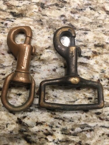 Vintage Brass Bronze Marine Nautical Boat Swivel Snap Clips/ Navy