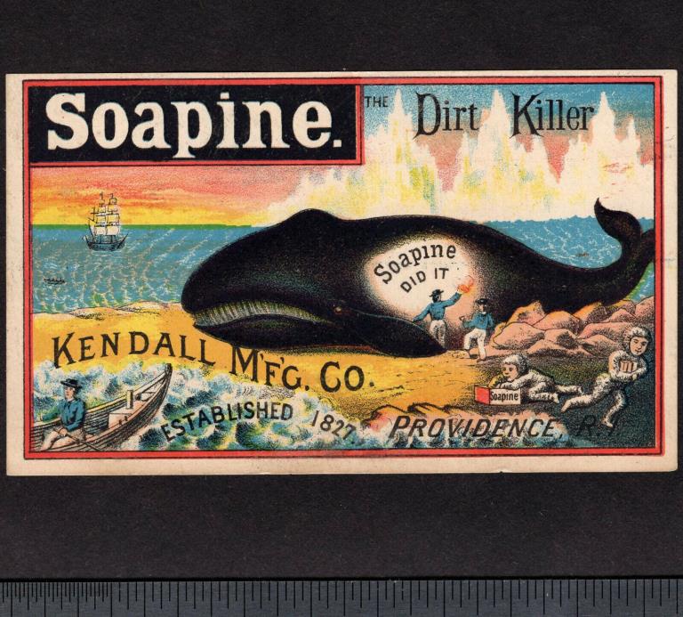 Whale 1800's Whaling Ship Soapine Soap Victorian Advertising Trade Card