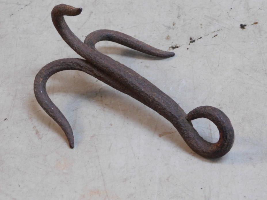 Antique Hand Forged Well Hook ~ River / Pond ~ Bottom Drag Hook ~ Vntg Very Old