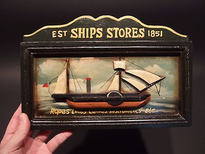 Vintage Antique Style Wood English Pub Ship Stores 1851 Sailor Trade Sign
