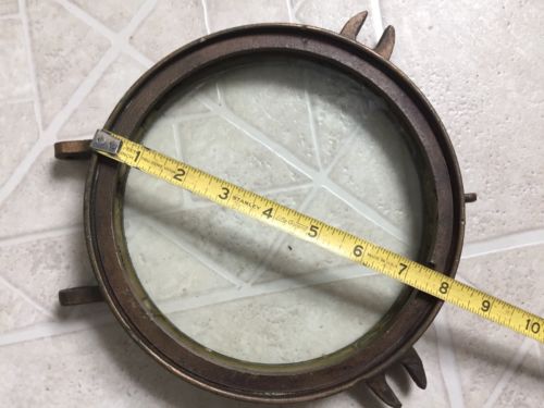 Vintage Round Brass Porthole 8” With glass