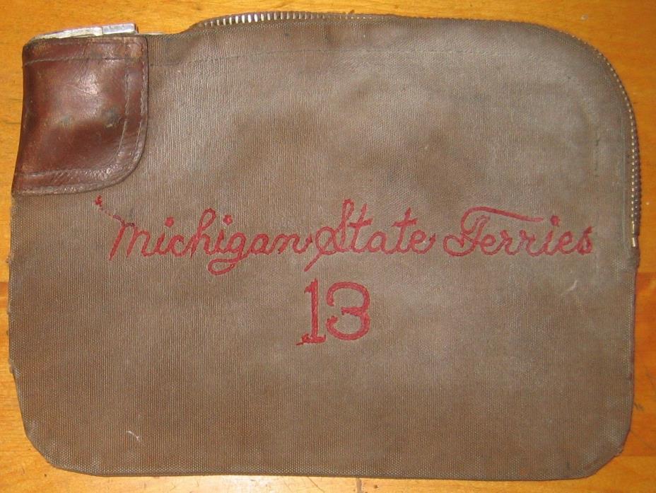 Vintage Mackinac Michigan State Ferries #13 Ferry Ship Employee Cash Lock Bag