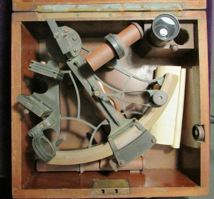 Sextant Frodsham & Keen Late 1800's Complete w/ Dovetailed Mahogany Box