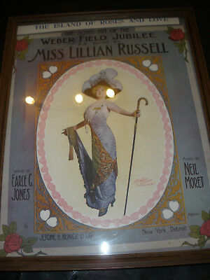 BARBER SHOP WALL ART-SHEET MUSIC LILLIAN RUSSELL ON THE COVER- DATED 1911 NO.19