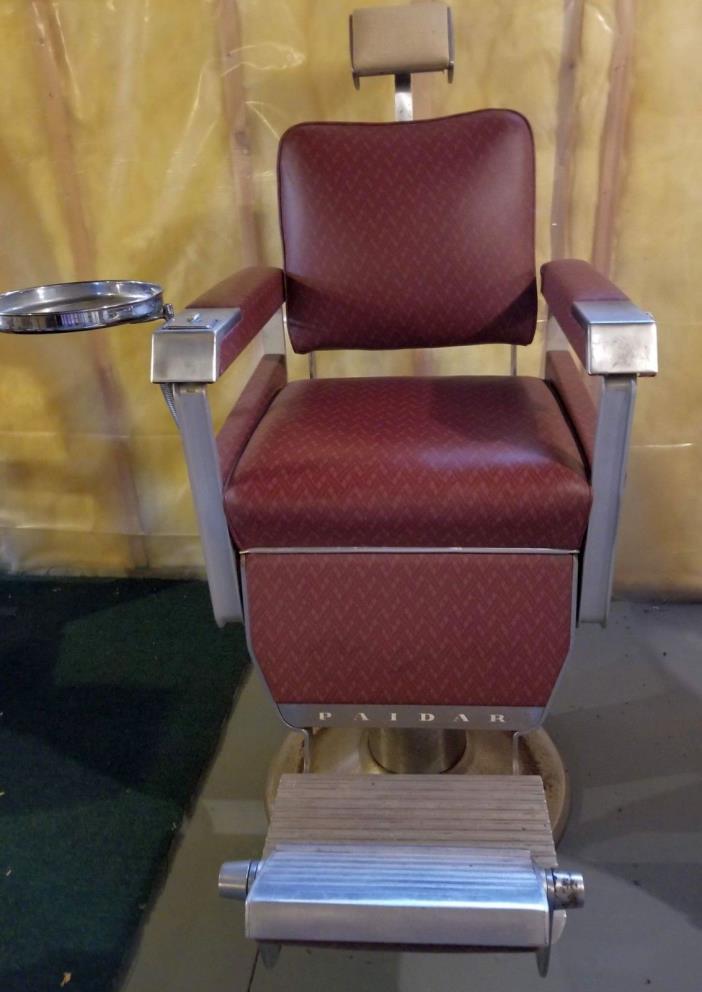 1961 Vintage Paidar Barber Shop Chair w removable Tray & Headrest Pickup Only