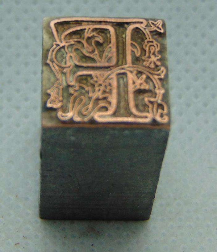 Vintage Letterpress Printing Block Fancy 