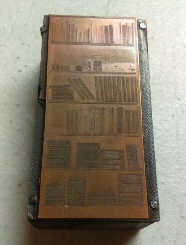 Vintage Letterpress Printing Block Books and More on Bookshelf