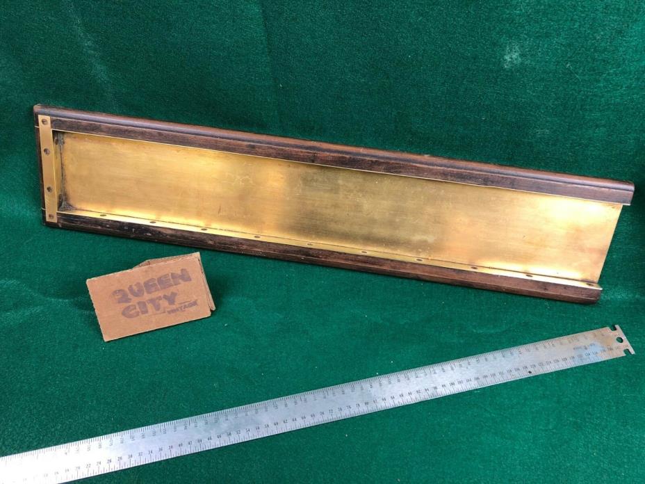 Vintage polished brass and wood letterpress print tray/galley/printing 24