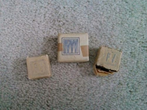 Lot of 3 Unused Antique Solid Steel Personalized Print Block Stamps Orig Paper
