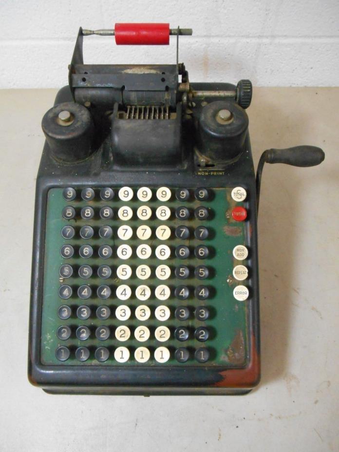 Vintage Burroughs Portable Adding Machine Calculator Steampunk