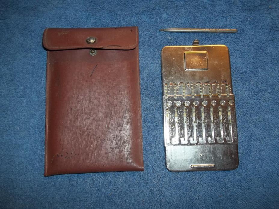 Vintage 1940's Tasco Pocket Arithmometer Calculator best pocket adding machine