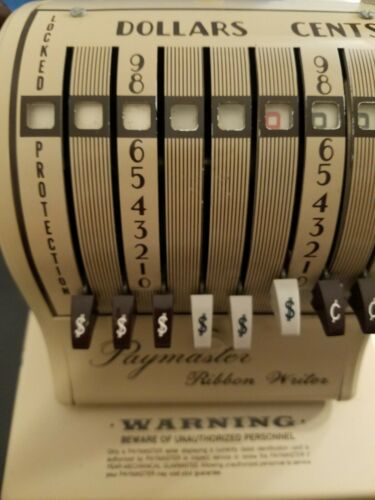 Vintage Collectible Paymaster Ribbon Writer! Series 8000 Business Check! USA!