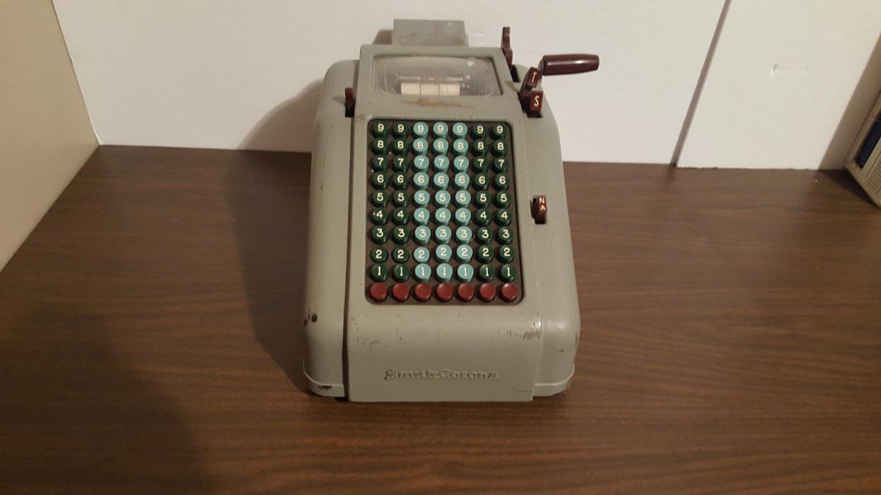 Smith Corona adding machine vintage FOR PARTS AS IS  crank operated