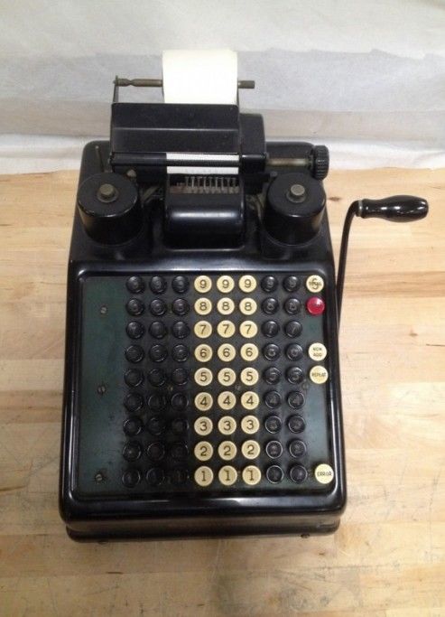Burroughs 8 Column Adding Machine Antique Mechanical Industrial Store Calculator
