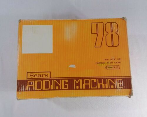 VINTAGE Sears Roebuck Electric Adding Machine 78 Orange w/Paper clean w box