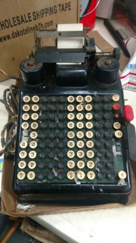 Antique Burroughs Adding Machine  - Bakelite Key-tops -