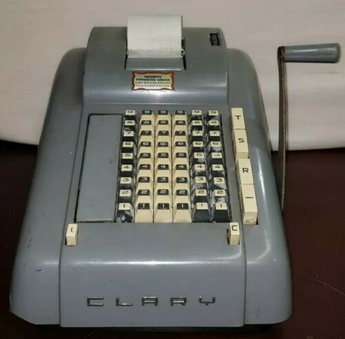 Clary Adding Machine HAND CRANK ANTIQUE  NON WORKING NEEDS REPAIR  119