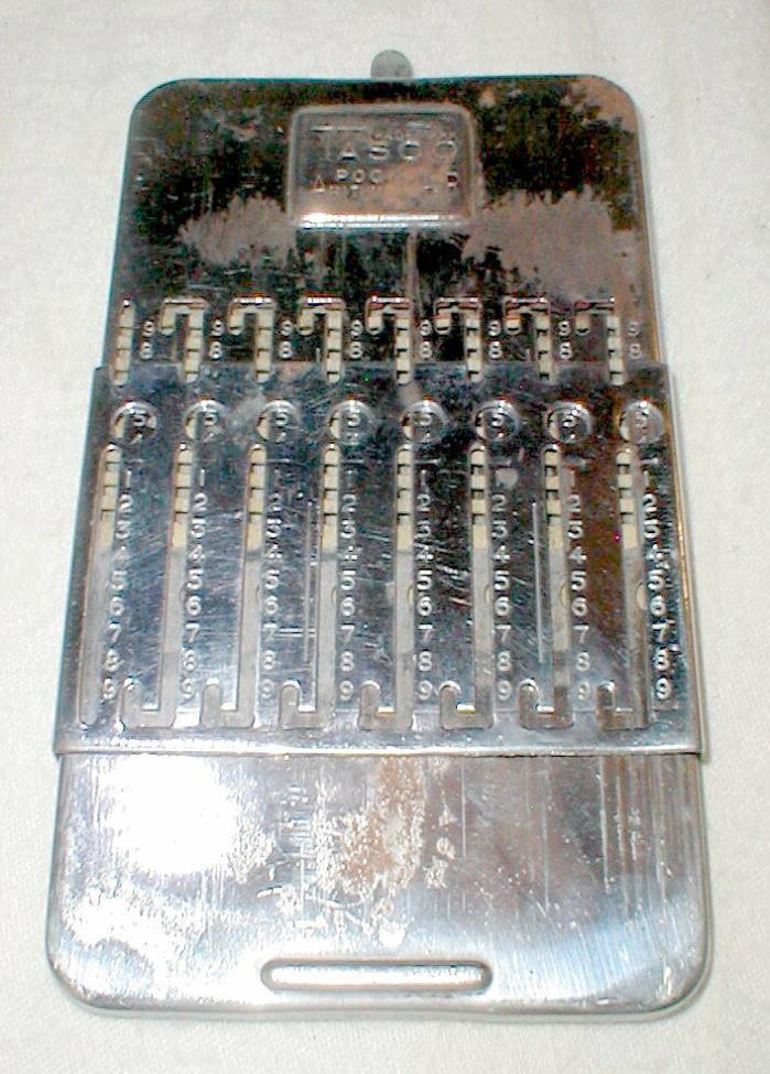 Vintage 1940's Tasco Pocket Arithmometer Calculator Best Pocket Adding Machine