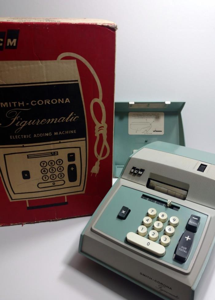 Vintage Smith Corona 708 Figurematic Electric Adding Machine with Original Box
