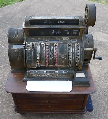 c. 1911 National Cash Register, Model 532-3C, 3 Drawer, Complete & Working.